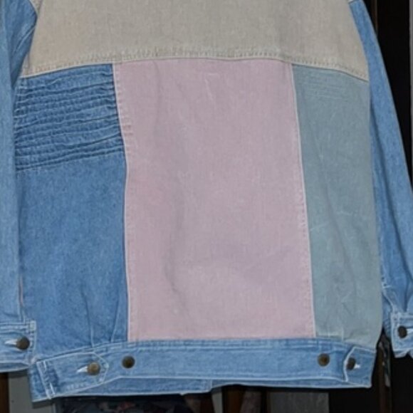 Vintage Together Pastel Color Block Denim Jean Jacket - Picture 9 of 13